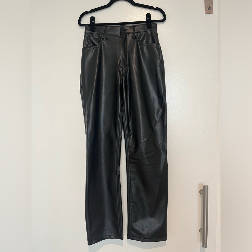 A&F Black Faux Leather Pants